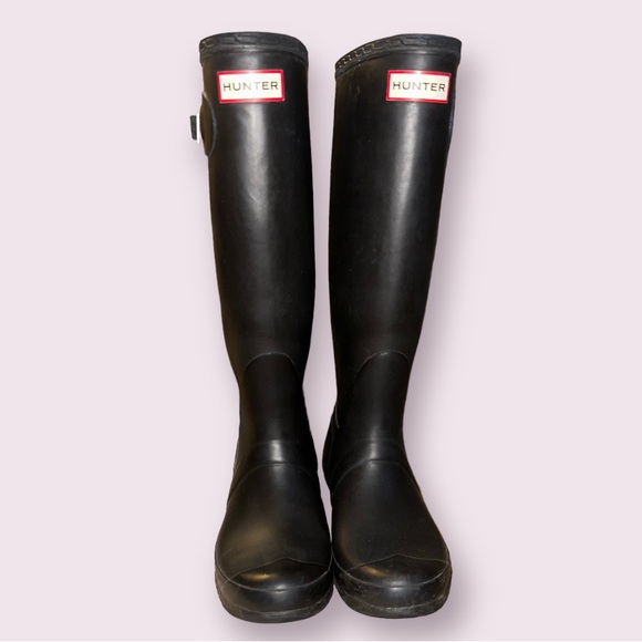 Hunter Boots + Socks -Original Tall- Black (Socks Sz Medium) Excellent Condition - Picture 2 of 11